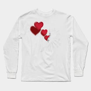 Pop heart white shirt Long Sleeve T-Shirt